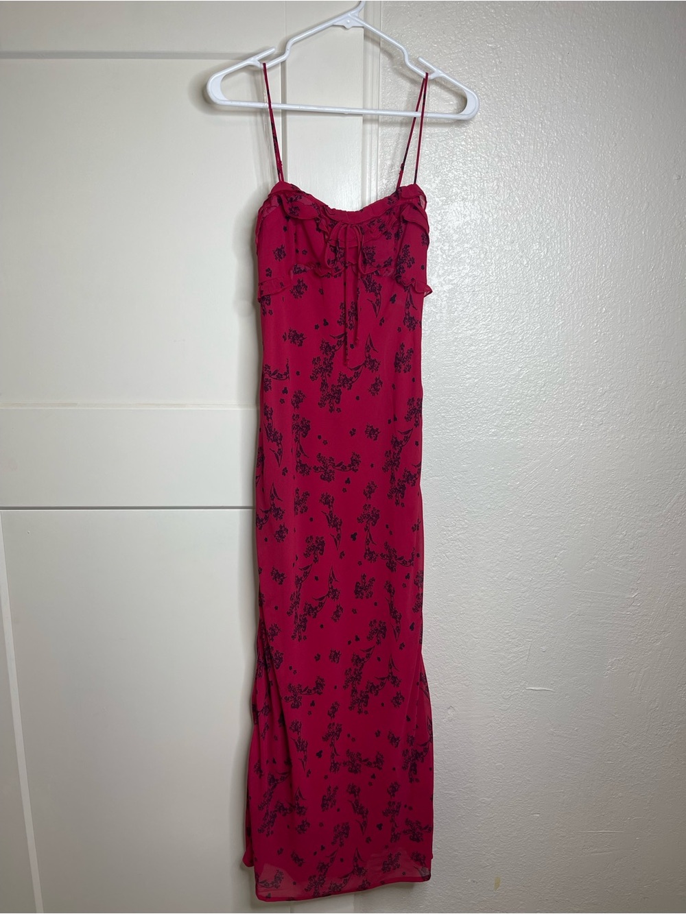 wild fable Pink Floral Asymmetrical Slip Dress